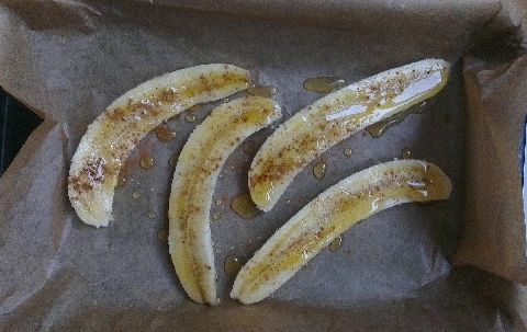печени банани с канела и сироп от агаве